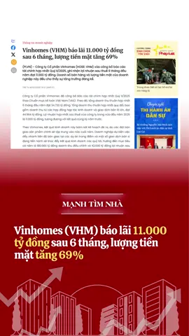 Vinhomes báo lãi 11.000 tỷ đồng sau 6 tháng, lượng tiền mặt tăng 69% P/s: Nguồn sưu tầm #vinhomes #batdongsan #quyhoach #bietthu  