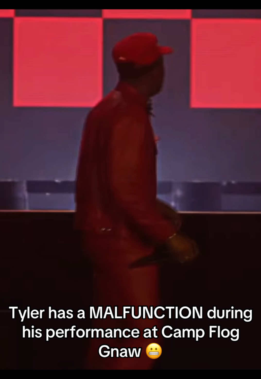Tyler has a MALFUNCTION during his performance at Camp Flog Gnaw 😬 #tylerthecreator #fyp #campfloggnaw 