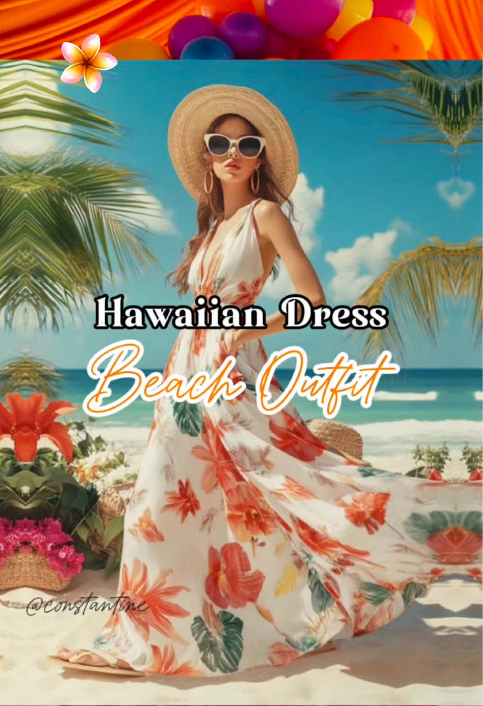 Yay!! Beach outfit Hawaiian dress 🥰🌺🏝️ #beachoutfit #longdress #floraldress #hawaiian #partydress 