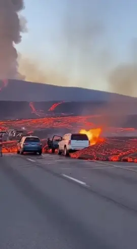 Highway turns into lava river — cars burning, people running for their lives! A volcano erupts nearby, and molten lava floods the road, swallowing cars and setting everything on fire. Drivers abandon vehicles, sprint to safety, filming in shock — a terrifying, cinematic disaster in real life. #wow #ai #fail #really #crash             