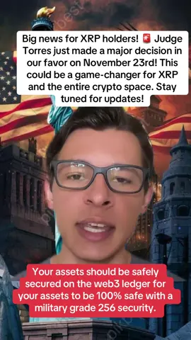 Big news for XRP holders! 🚨 Judge Torres just made a major decision in our favor on November 23rd! This could be a game-changer for XRP and the entire crypto space. Stay tuned for updates! 💥 #XRP #CryptoNews #LegalWin #Ripple #JudgeTorres  ”