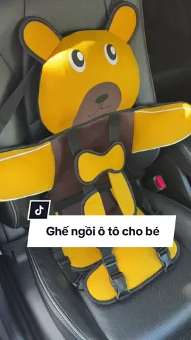 Ghế ngồi ô tô hình gấu cho bé có đai an toán 5 điểm, dễ lắp, dễ gấp gọn mang đi tiện lắm các bác ạ #ghe #gheotochobe #lemenhacua 