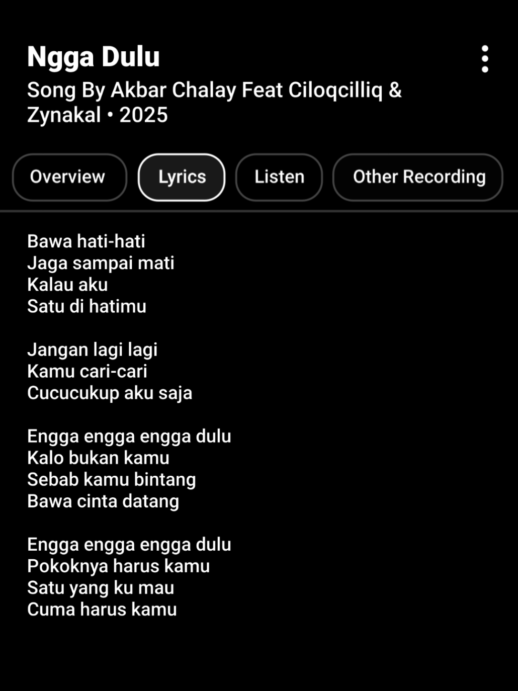 Ngga dulu #lyrics #song #songlyrics #foryou #edykzs 