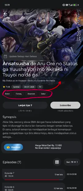 sial tertipu lagi sama genre🙃#story #fyp #anime #anatsushadearuorenostatusgayuusha 