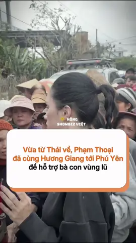 Vừa từ Thái về, Phạm Thoại đã cùng Hương Giang tới Phú Yên để hỗ trợ bà con vùng lũ #phamthoai #huonggiang #hongshowbizviet #sgsmedia 