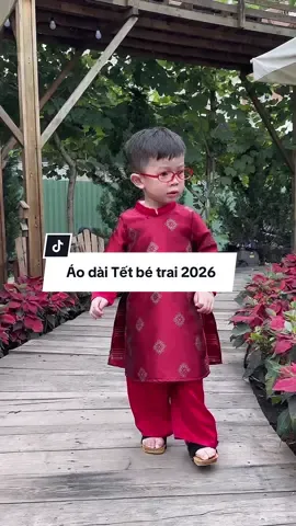 Các dì đã sắm áo dài Tết chưa ạ. Mẫu áo dài Tết cho bé trai 2026 với gam màu đỏ đô cực iuuu #aodaitet #aodaichobe #dotet #muataitiktok #Bobaobei 