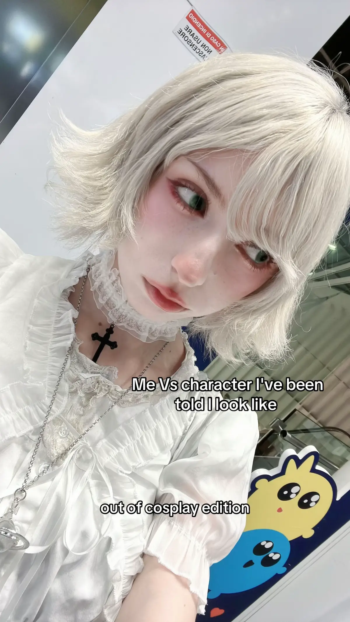 inspired by @☆ comment section :3  #animelookalike #whitehair #yonah #ashleygraham #fyp 