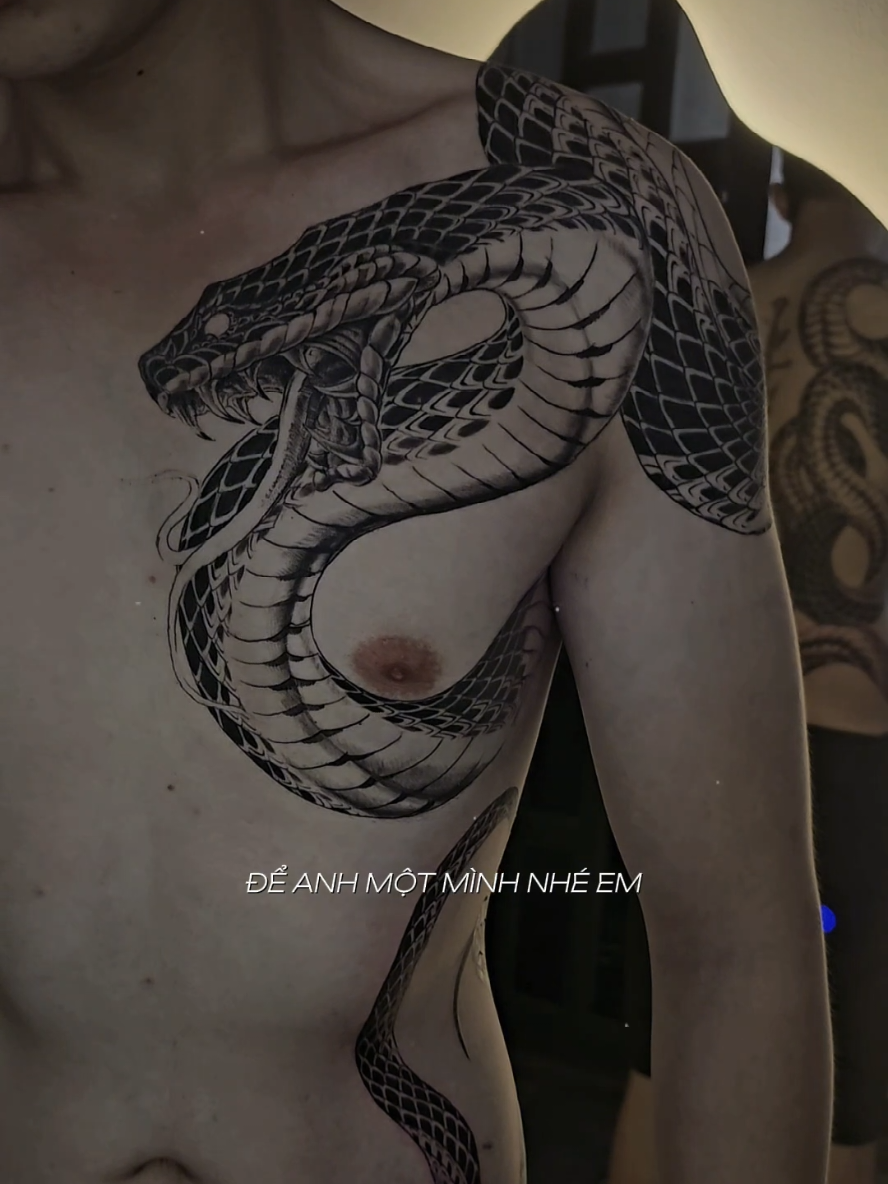 sau 4 buổi làm việc💪 90% #tattoosnake #hinhxamran #tattoogovap #viral #doubleseven 