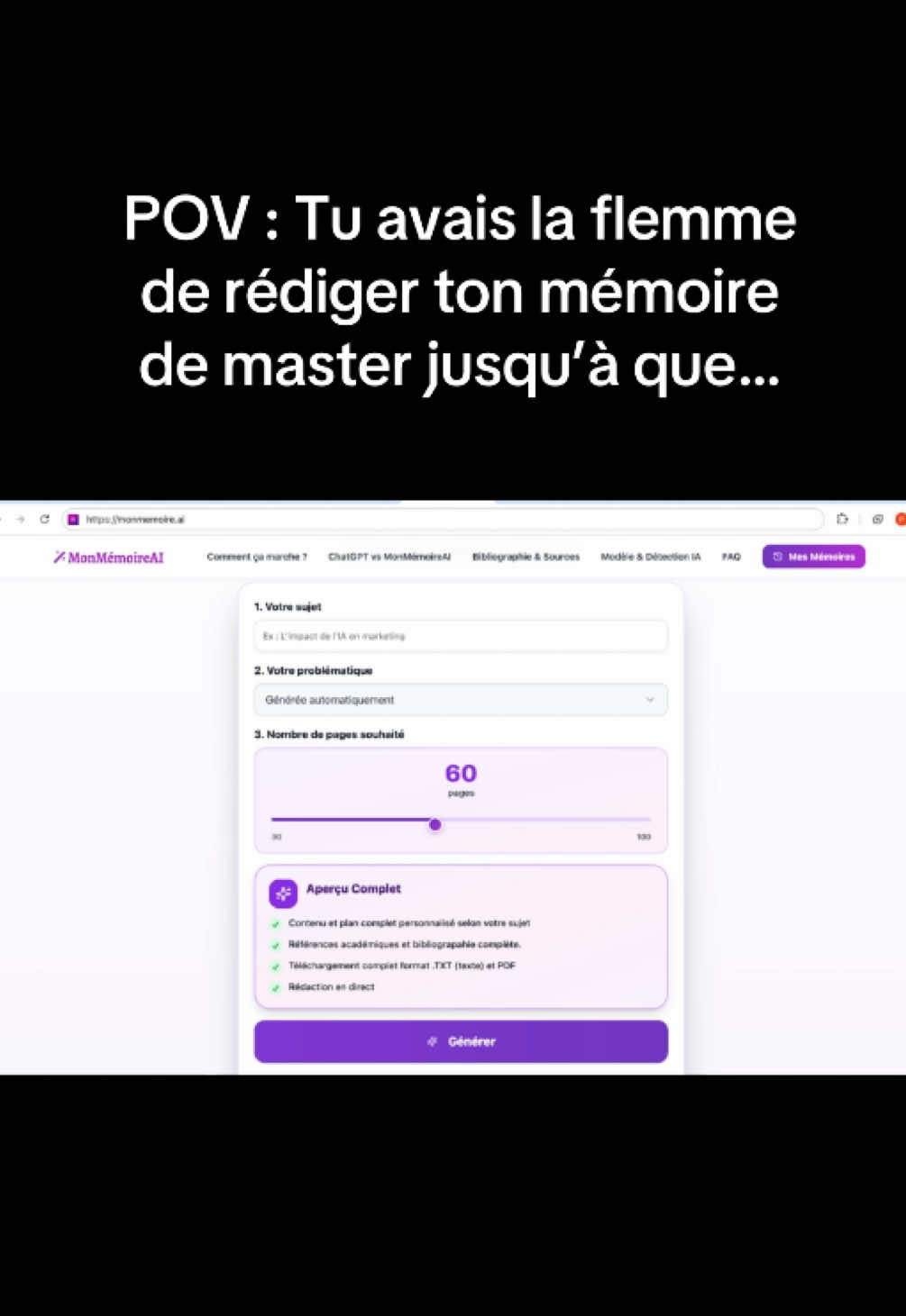 Fini le stress ! #etudîant #memoire #master #pourtoi #monmemoireai 