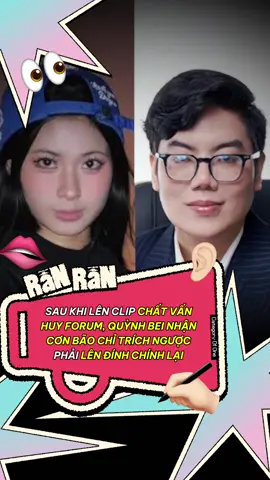 Quỳnh Bei cho rằng mọi chuyện đang đi quá xa với vấn đề cô đặt ra ban đầu #ranranshowbiz #quynhbei #huyforum #ielts #anhtraisayhi2025