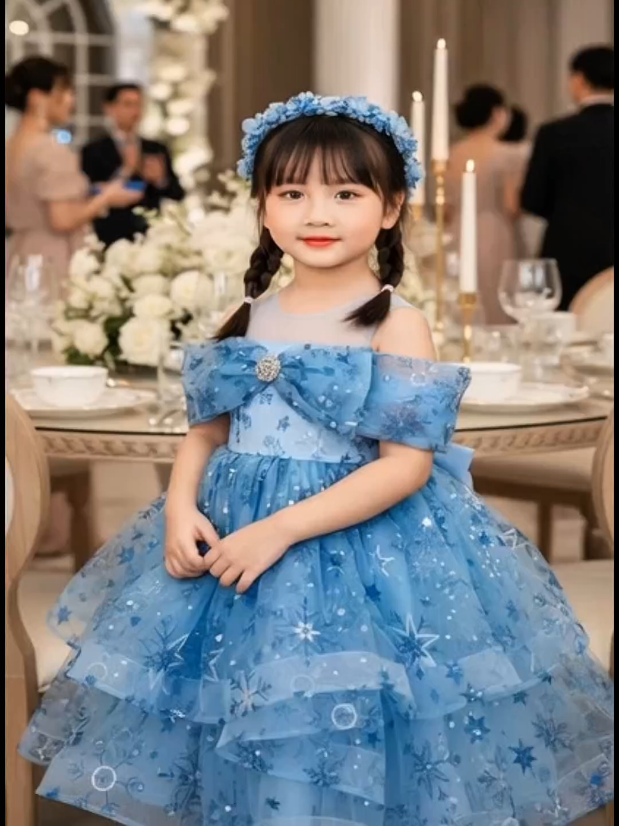 Váy Elsa Hở Vai Xinh Xắn Cho Bé#bongkidsshop #thoitrangtreem 