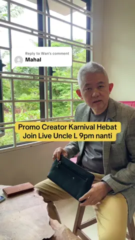 Replying to @Wan Kalau nanti jimat lebih, jemput masuk Live Uncle L 9pm malam ini. Hari ini adalah hari terakhir utk Promo Creator Karnival kita. #extremeleatherco #begkulit #promohebat #dompet #begwanita 