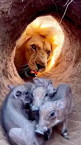 Warthog vs Lion 🦁 🐗 #funny  #kingwarthog #warthoglife #funnyvideos #funnyanimalmoments 