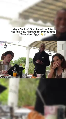 Maya couldn’t stop laughing after hearing FaZe Adapt pronounce scrambled eggs 😭💀 #FaZeAdapt #Maya #SouthAfrica #Funny #FaZe