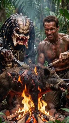 Predator reunites with Arnold like old friends 😳🤝🔥 #predator #bestfriend 