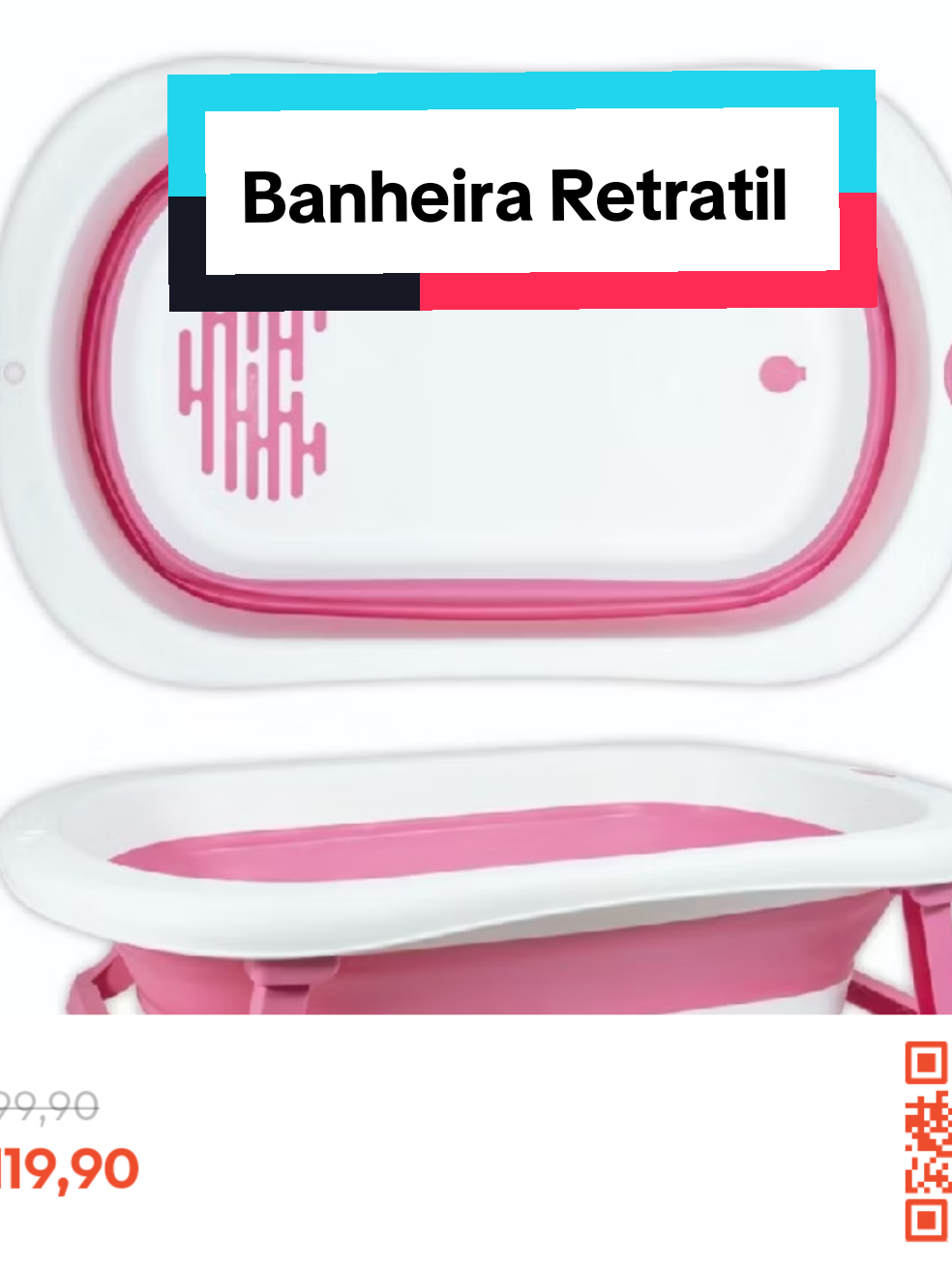 Banheira Retrátil antiderrapante. #enxovaldebebe #maternidade #banheiraretrátil #tiktokbrasil #fybrasil 