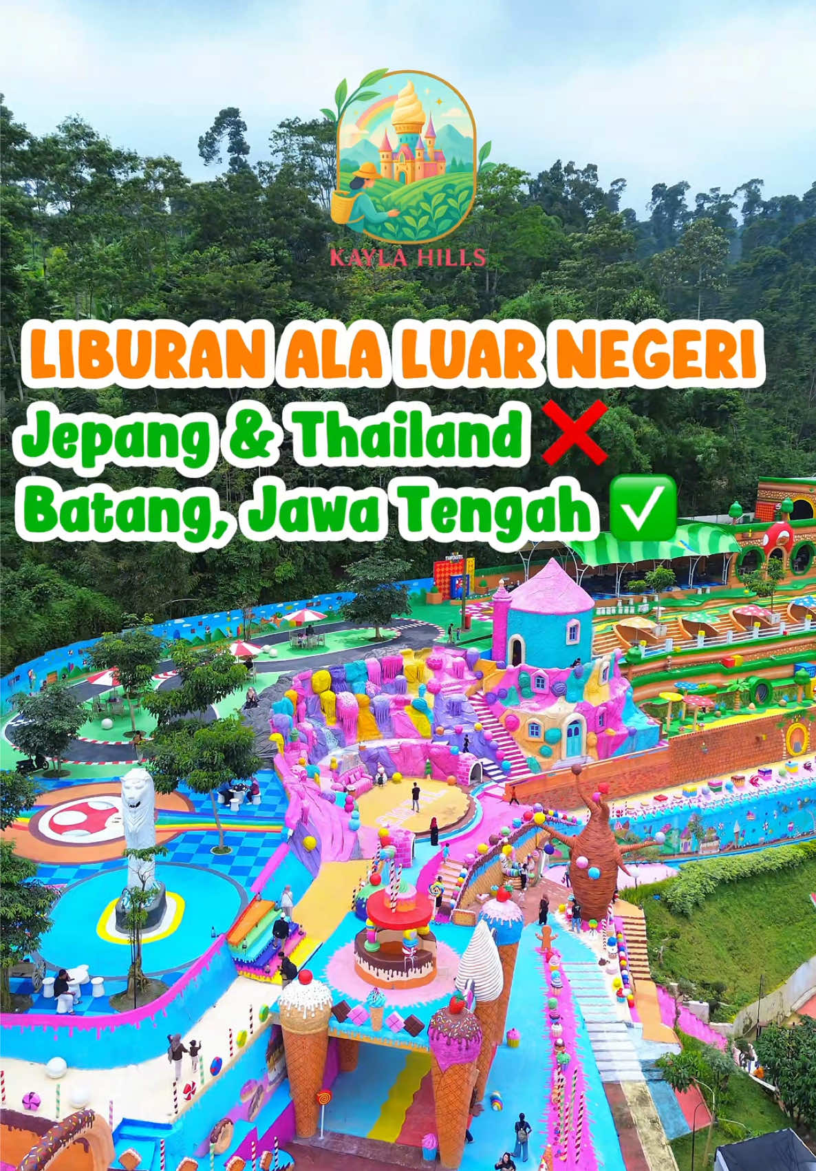 MAU LIBURAN KE LUAR NEGERI⁉️ Eitsss, mending main ke Kayla Hills Batang Dulu deh. Dijamin liburanmu akan terasa seperti di Luar Negeri, dengan spot-spot terbarunya yang tentunya instagramable✨ 📍KAYLA HILLS BATANG      Jl. Raya Kalisari-Pagilaran Blado Batang Jawa Tengah 51255 #fypシ゚ #liburanmurah #visit #wisata #explore 