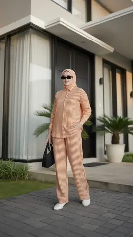 Jena One Set Setelan Atasan & Celana Hijab Salur Modis Nyaman Dipakai Trendy Lengan Panjang - Wanita Muslimahop Jena One Set Setelan Atasan & Celana Hijab Salur Modis Nyaman Dipakai, Lengan Panjang - Wanita Muslimah Casual, Yayuku by Yayoe Hijab #setelanwanita  #oneset 