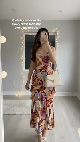 Pretty, breathable, and elegant — the flowy dress for party fits any mood #flowerdress #flowydress #outfitinspo #ootdideas #outfitideas floral dress for women