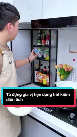 Kệ đựng gia vị tiện dụng, gọn gàng, sang trọng trong khu bếp nấu ăn gia đình #nhabep #kegiavi #dogiadung #dogiadungtienich #xuhuong 