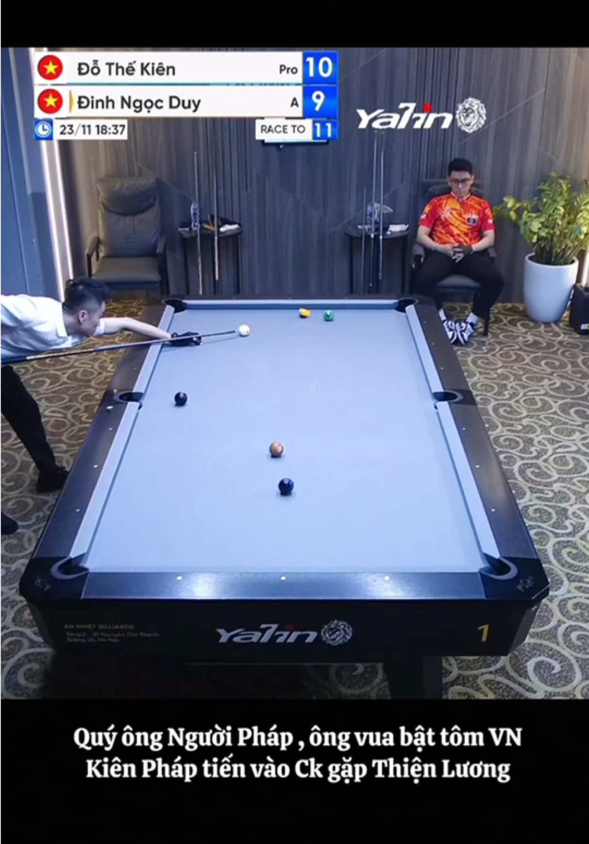 Kiên Pháp tiến vào CK #xuhuong #billiards #kienphap #duydinh #thienluong 