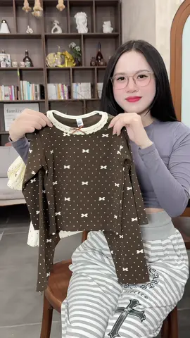 Bộ thu đông dài tay hoạ tiết xinh tone nâu bé mặc cưng lắm 🥰 #thoitrangtreem #thoitrangthudongchobe #bodaitaychobe #phamdiutb 