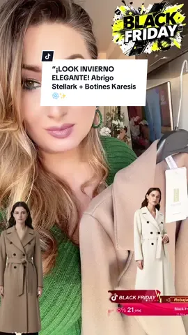 Elegancia total para este invierno con el abrigo Stellarseek abrigo largo tipo americana que cae por debajo de las rodillas, con un tacto de lanita precioso, doble botonadura y cinturón para marcar la figura. Es ese abrigo que te hace ver fina, elegante y calentita sin esfuerzo. Combinado con los botines Kalesis tobilleros, súper cómodos, forrados con pelito alrededor del tobillo y con una suela ancha y moderna, en un tono café con leche que combina con TODO. Son calentitos, estables y súper tendencia este invierno. El look completo es perfecto para ir arreglada, cómoda y actual. Celia, tata, tataa… ¡este conjunto se vende solo! Corre, porque están en Black Friday y vuelan. Añade el abrigo y los botines a tu cesta 🛒 y consigue el look más elegante del invierno al mejor precio. ¡No te quedes sin ellos! #AbrigoStellarkbotineskalesis #lookinvierno#LookInvierno #TikTokShopSpain      