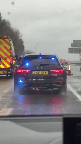 Hampshire Constabulary | Unmarked Audi A6 seen responding on the #m27 with its blue lights and sirens activated. This vehicle comes under as a TFU (Tactical Firearms Unit) and is within a Joint Operations Unit with Thames Valley Police. #fyp #foryou #foryoupage #police 