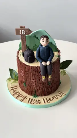 🪵🍃🎒 #cake #cakedecorating #birthdaycake #caketok #cakevideo 