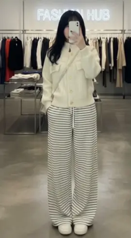 Sét bộ len quần kẻ #xhthoitrang #thoitrangnu #setboxinh #outfit 