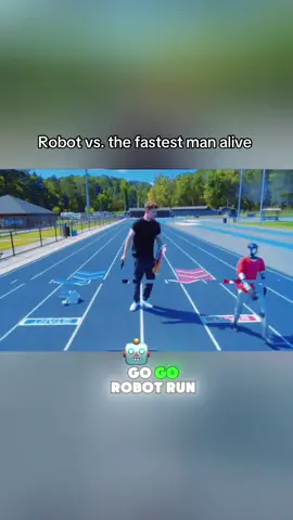 Robot race vs the fastest man alive! #fy #fyp #mrbeast #robot #ai 