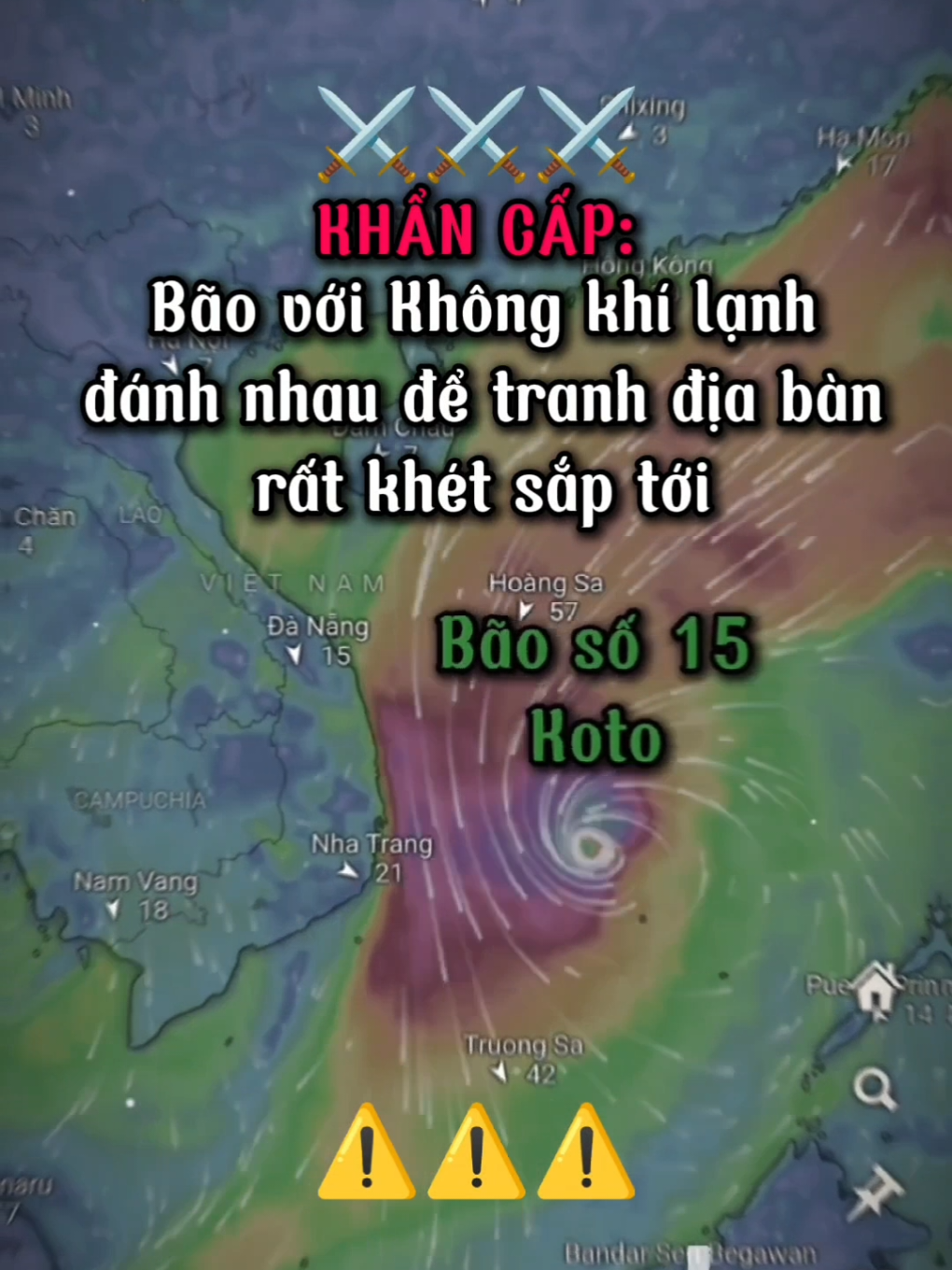 BÃO SỐ 15 CÓ 2 KỊCH BẢN: #lũ #bão #koto #thientempest🌪️⚡ #xh 