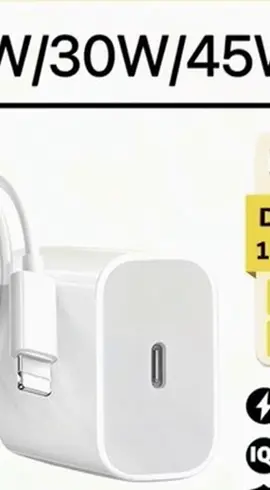 Sạc nhanh, iPhone PD, 20W / 30W / 45W, với Cáp sạc nhanh Type-C sang hình chữ L. Hỗ trợ iPhone 7 ~ 14 mẫu, Bảo hành 12 tháng.