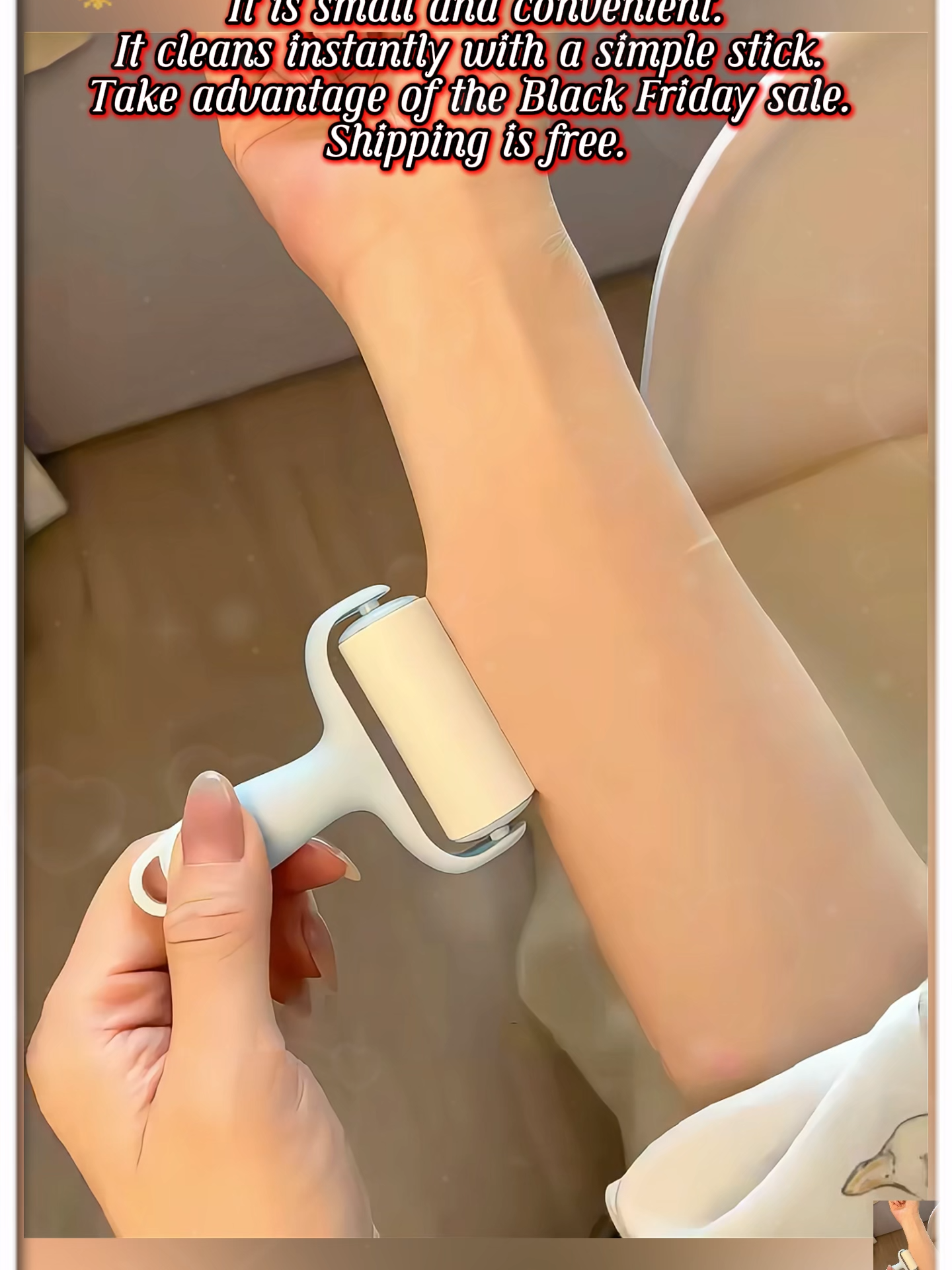 New portable lint roller is here! Just roll it on fabrics and say goodbye to pet hair & lint instantly. Compact size, perfect for home and travel!#LintRoller #MiniMustHave #PortableLife#blackfridaysale #TikTokShopBlackFriday