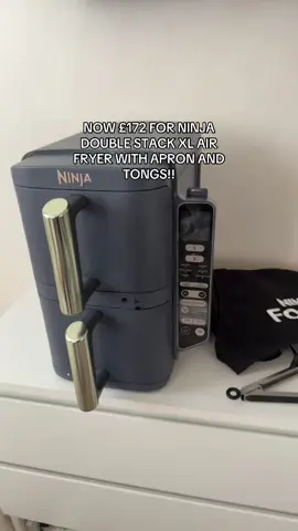 Now only £172 for this ninja double stack air fryer that comes with a free apron and kitchen tongs!! Can bake, fry and grill too! #ninjaairfryer #airfryer #airfryersale #blackfriday #tiktokmademebuyit 
