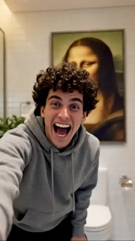 Piece Mimics Mona Lisa Bathroom Wall Art #tiktokshopblackfriday #tiktokshopcybermonday #wallart #decompression #funny 