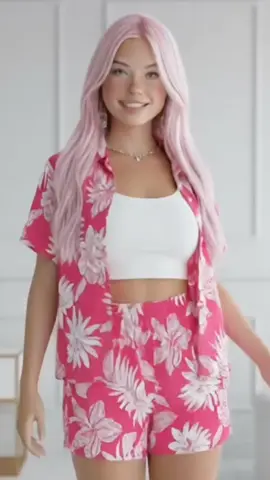 Conjunto Feminino Estampado Tropi: leve, fresquinho e super estiloso! Chamise aberta + short confortável, perfeito para o dia a dia. Disponível em várias cores lindas. Garanta o seu agora no TikTok Shop! 💖✨ #tiktokshopbrasil #modafeminina #lookdodia #conjuntofeminino #estiloeconforto