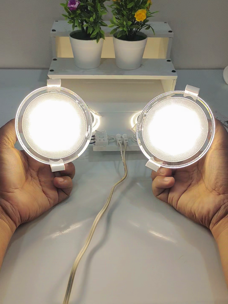 Downlight tiga warna lampu plafon harga murah #lampudownlight 