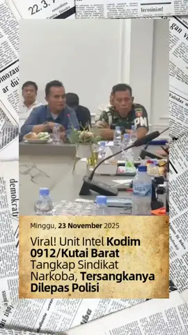 Polres Kutai Barat menolak melanjutkan proses hukum terhadap 6 pelaku diduga bandar dan pengedar narkotika jenis sabu yang ditangkap Intel Kodim 0912/Kubar, pada Kamis [20/11/2025] malam lalu. Alasannya, menurut Polres Kubar, proses penangkapan para pelaku, cacat formil dan materiil, sehingga tak bisa dilanjutkan ke proses penyidikan. Unit Intel Kodim 0912/Kubar menggerebek 6 pelaku tersebut, di Kampung Ngenyan Asa, Jalan Petunaq, RT 5, Kecamatan Barong Tongkok, Kubar. Di lokasi, ditemukan barang bukti berupa 50 poket sabu seberat 17,61 gram, uang tunai Rp3.520.000, alat hisap sabu dan lainnya. Enam pelaku yang diamankan, inisial FNJ (30), JS (42), DI (31), OMG (33), AFA (30), serta seorang wanita berinisial MS (27). @gerindra @Pusat Penerangan TNI 
