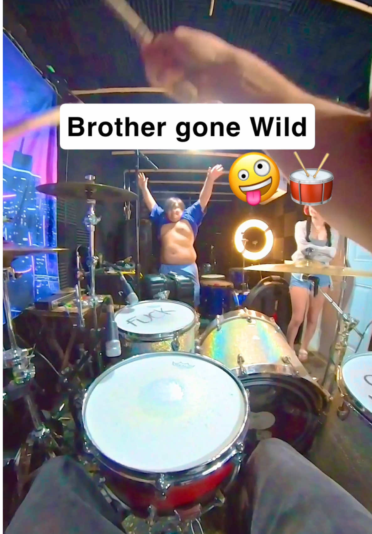 Don’t mind my brother in the background 😅 #drums #joeycastro #funny #family #brother           