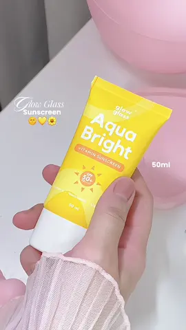 your daily reminder to not skip sunscreen and protect your skin from the sun 🌞 Aqua Bright Vitamin Suncreen with spf 50+ pa ++++ @Glow Glass Beauty #glowglassbeauty #sunscreen #fdaapproved #skincare #spf 