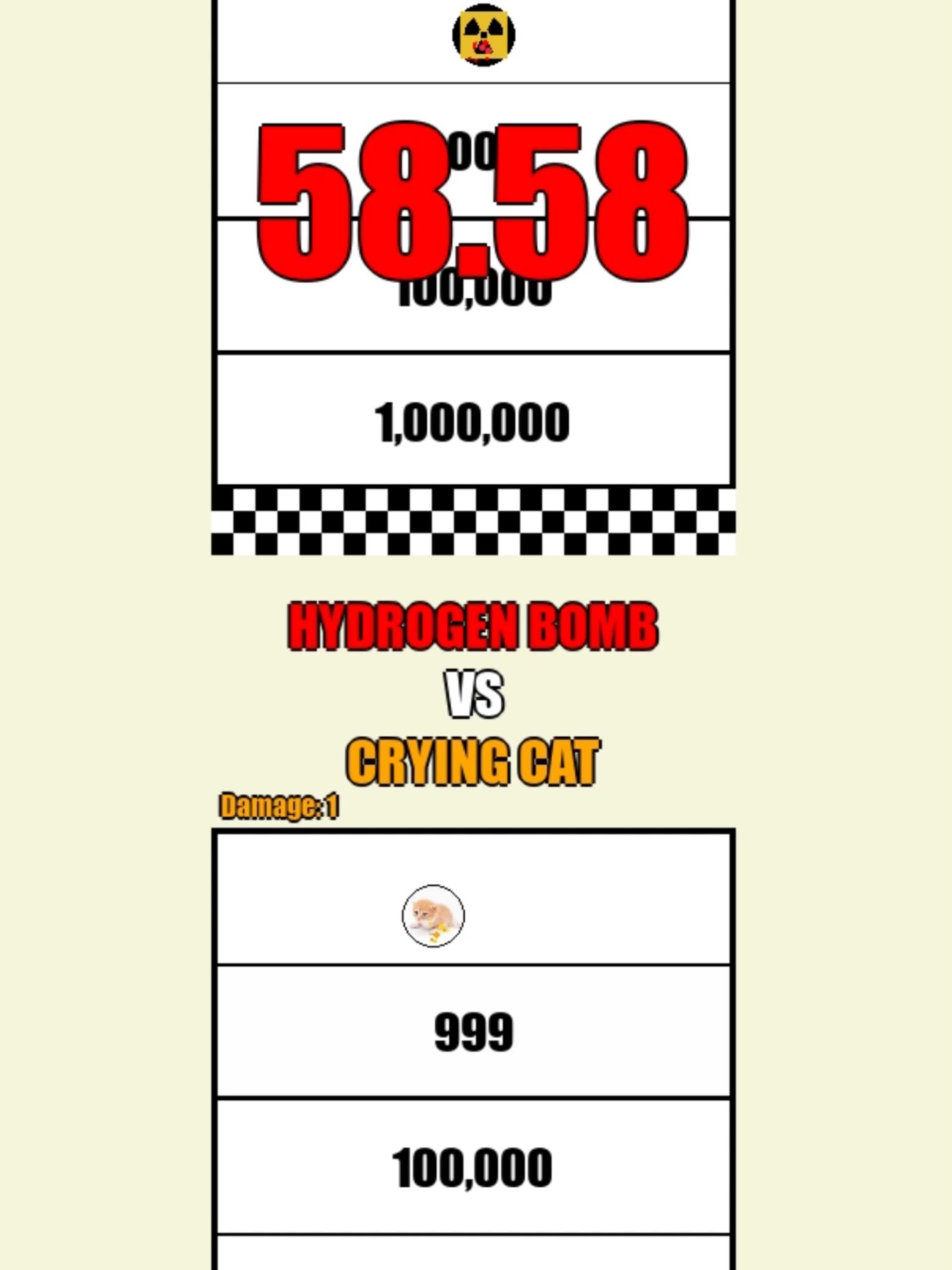 Hydrogen Bomb vs Crying Cat Meme Ball #simulation #satisfyingvideos #fyp #physics