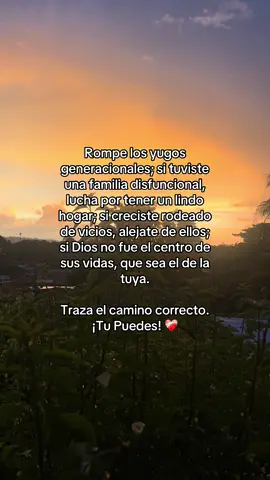 A veces heredamos historias que no elegimos, pero sí podemos decidir cómo continúa la nuestra. Romper yugos no siempre es fácil, pero cada paso que das hacia la sanidad, hacia una vida más plena y hacia Dios, es un acto de valentía. No estás condenado a repetir lo que viste; estás llamado a construir algo nuevo. Tu corazón, tu hogar y tu futuro pueden ser diferentes. Trazar otro camino también es obedecer al propósito que Dios puso en ti. ¡Sí puedes! ❤️‍🩹  #fe #jesuslovesyou #cristianos #hagamosviralajesus #parati 