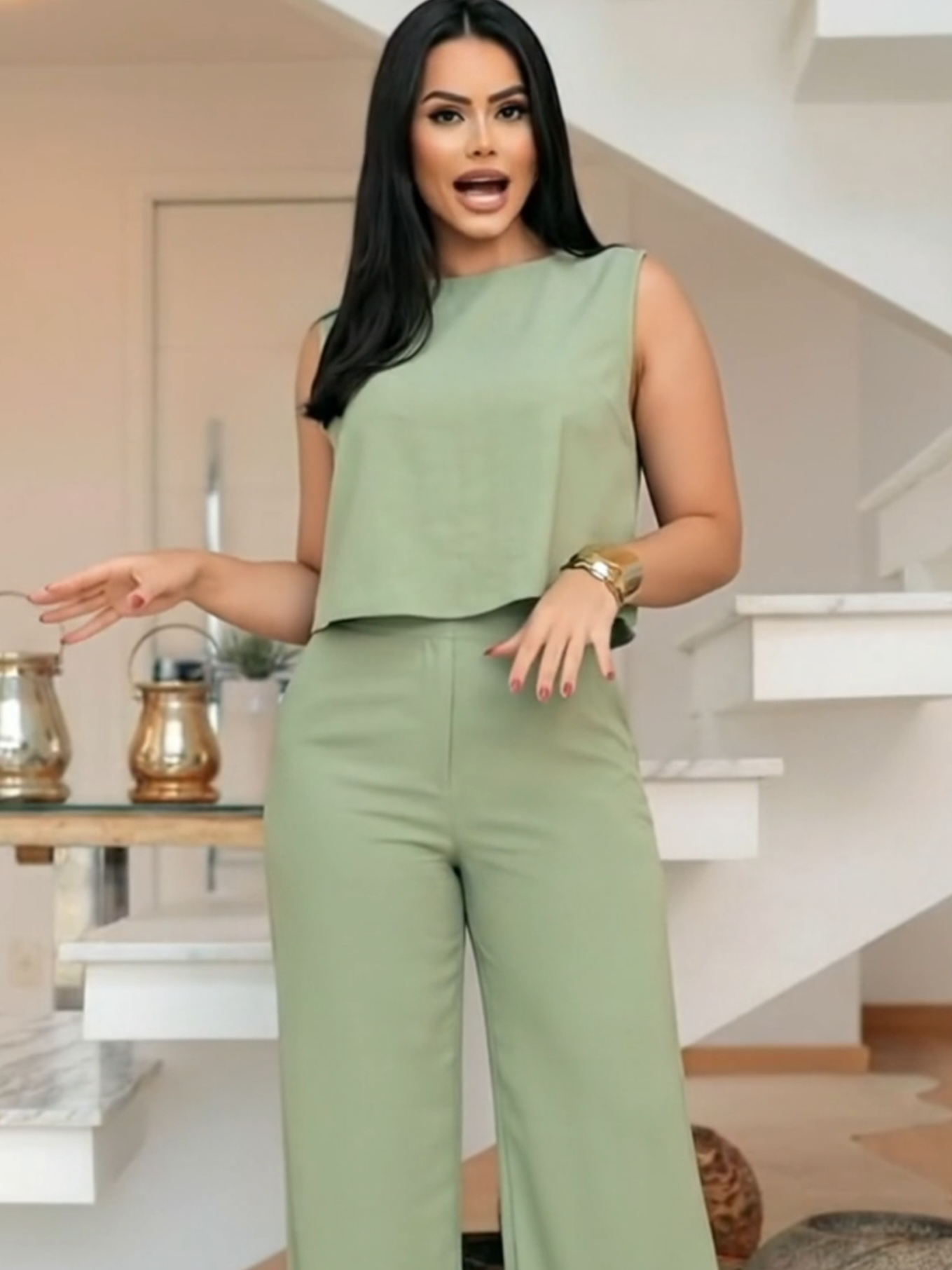 Conjunto Alfaiataria com Calça e Blusa #conjuntofeminino #conjuntoalfaiataria 