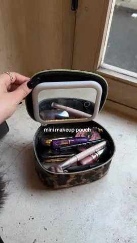 mini makeup case 🖤🐆 #makeup #makeupcase #makeuppouch #tiktokshop #makeup 