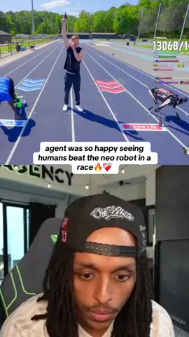 agent was so happy seeing humans beat the neo robot in a race🔥❤️‍🩹#agent00 #neo #fyp #viral 