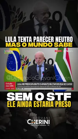 Lula finge neutralidade, mas só está solto pela manobra do STF. Em país sério, estaria preso.