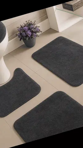jogo de Tapete para Banheiro 3 peças | Algodão Pelúcia Macio Antiderrapante - Cores: Rosa, preto, Marfim,  Branco Cinza #CapCut 