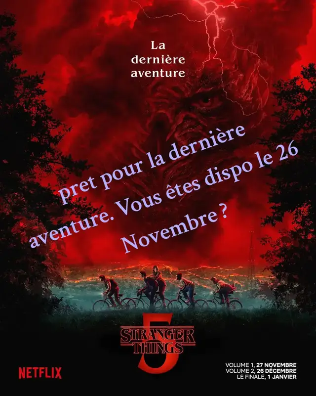 dernière aventure le 26 novembre.... #strangerthings #strangerthings5 #vecna #will 