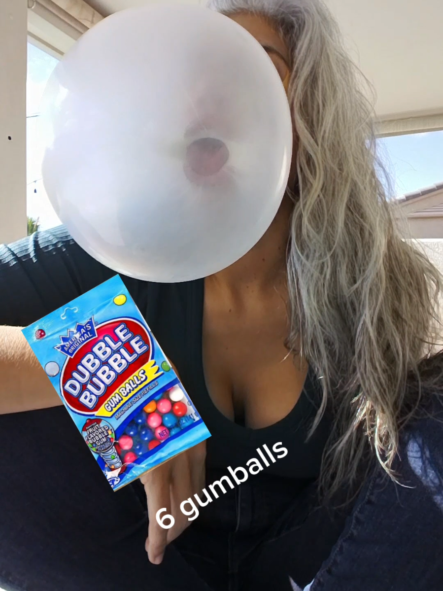 First bubbles with Double Bubble gumballs! Posting 2nd vid soon🤩🤩 #bubbles #bubblegum #doublebubble #grayhair 